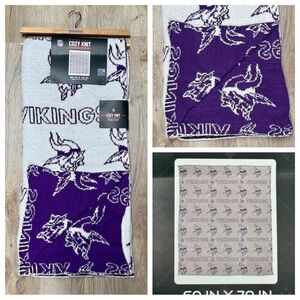 NFL Vikings Purple and White Knit Throw Blanket